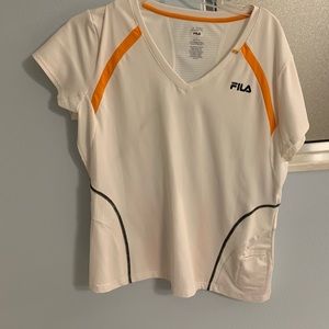 Fila size XL Tennis Shirt -White w/ orange trim